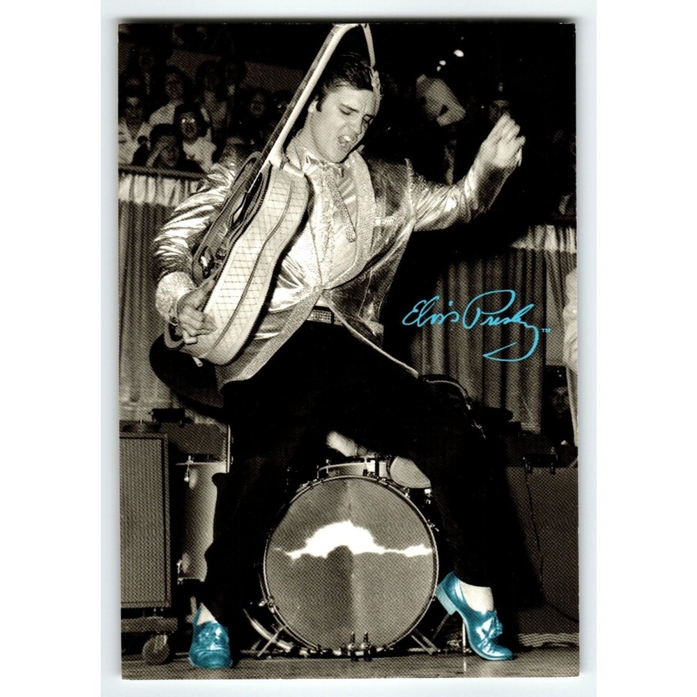 Elvis Presley Vintage Photochrome Concert Postcard with Blue Accent Shoes